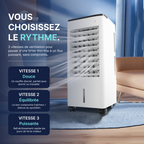 Climatiseur mobile avec 3 vitesses de ventilation pour choisir entre un souffle doux, équilibré ou puissant