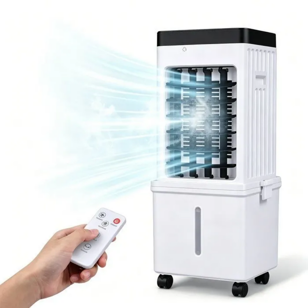 Climatiseur mobile avec télécommande diffusant un air frais puissant pour rafraîchir facilement une pièce