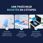 Guide en 3 étapes pour booster la fraîcheur d’un climatiseur mobile avec pains de glace à remplir, congeler et placer dans le réservoir