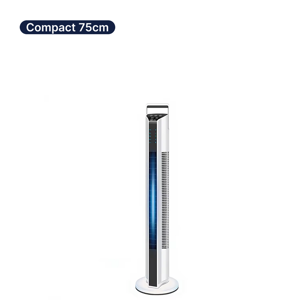 Ventilateur colonne compact de 75 cm, idéal pour rafraîchir les petits espaces avec un encombrement réduit