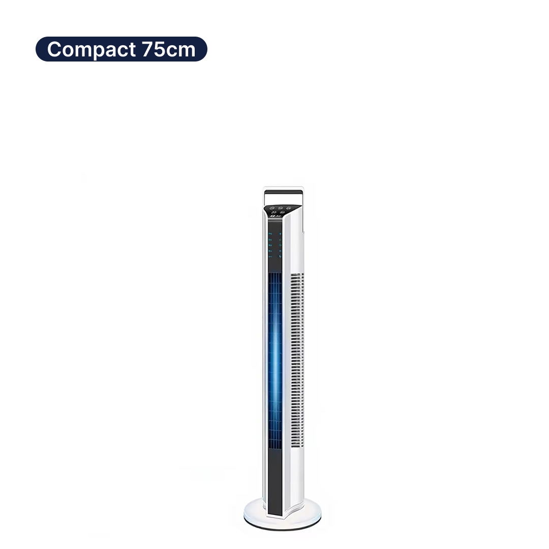 Ventilateur colonne compact de 75 cm, idéal pour rafraîchir les petits espaces avec un encombrement réduit