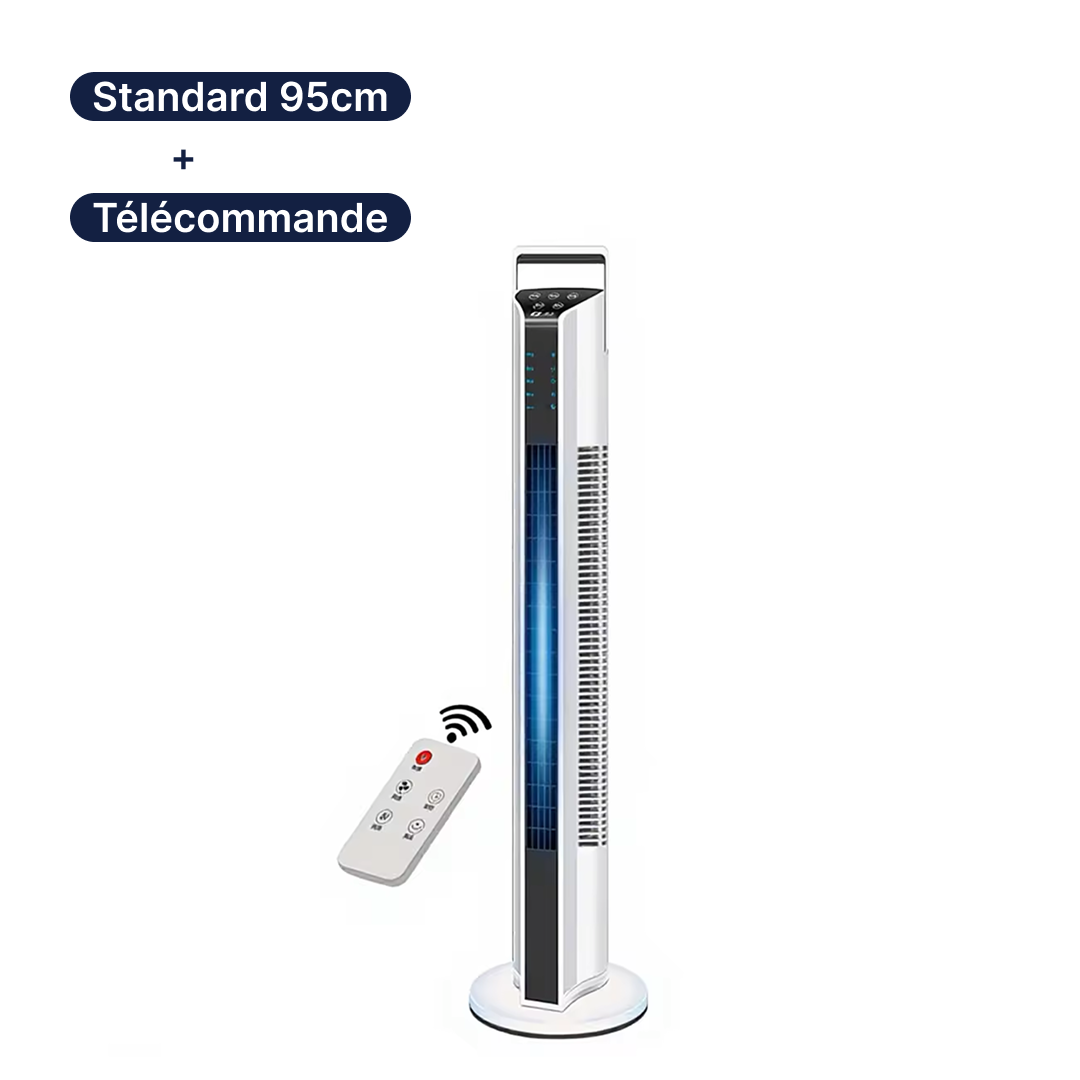 Ventilateur colonne standard de 95 cm avec télécommande pour contrôler facilement la ventilation à distance